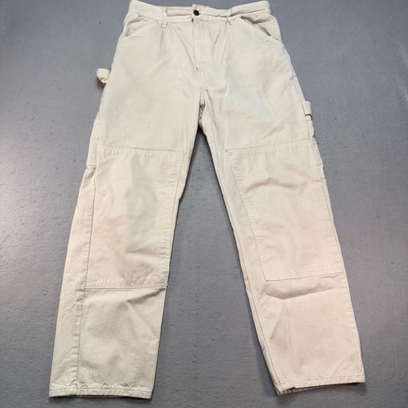 Ace Drop Cloth White Carpenter Pants Utility Workwear Trousers Size 31x27 - Picture 1 of 14